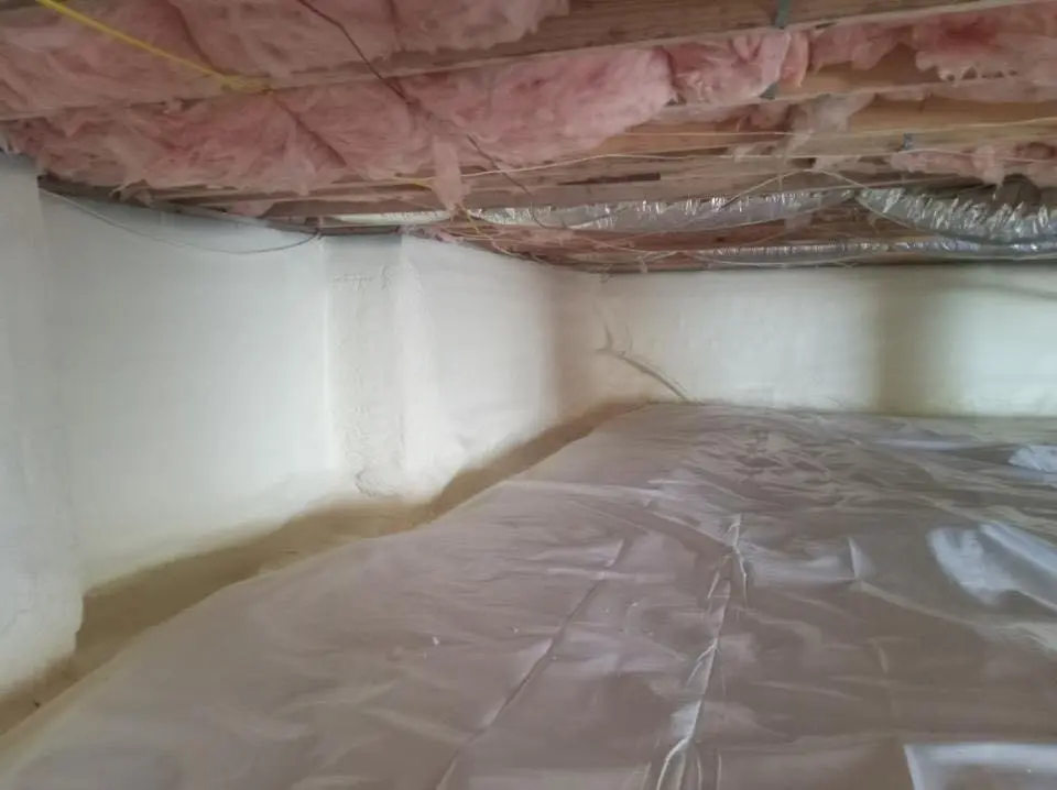Crawl space encapsulation with closed-cell spray foam for Roof Maintenance in Raymore
